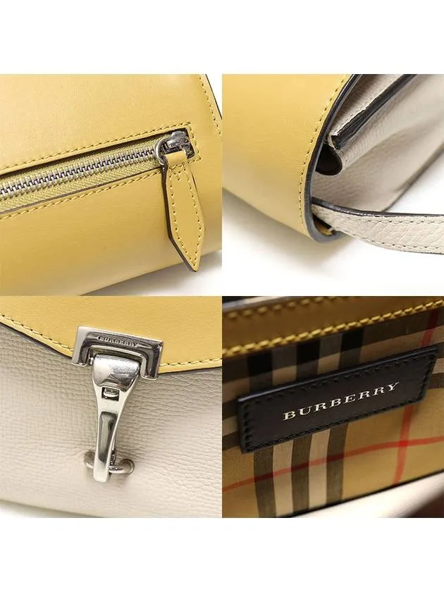 40764721 Yellow Limestone Bicolor Grain Leather McCann Small Cross Bag