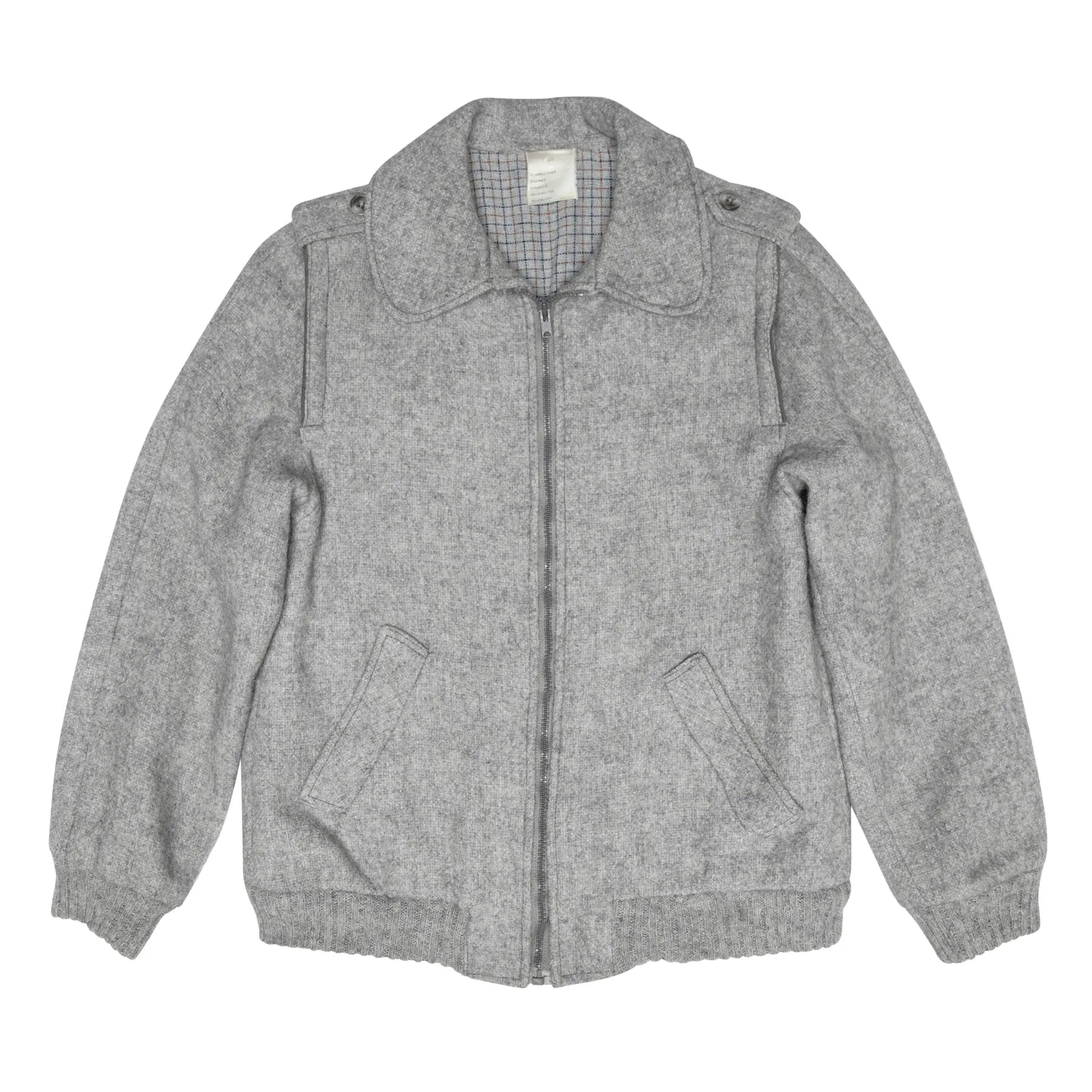 70s Brushed Wool Hopsack Flight Jacket