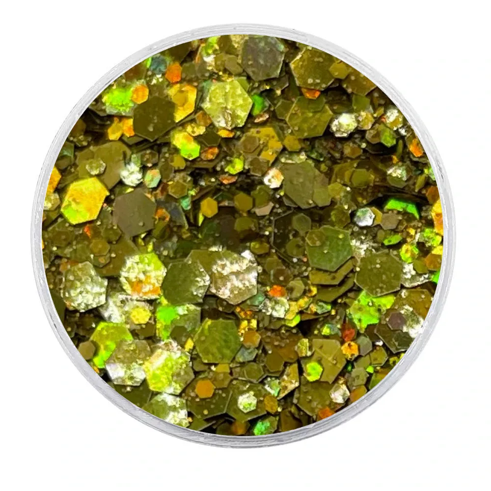 Biodegradable Holographic Gold Glitter - Festival Glitter Mix (BioGoldie)