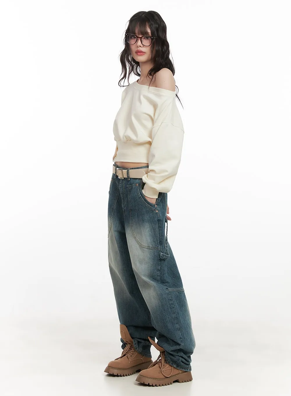 Cindy Pocket Baggy Jeans CJ524