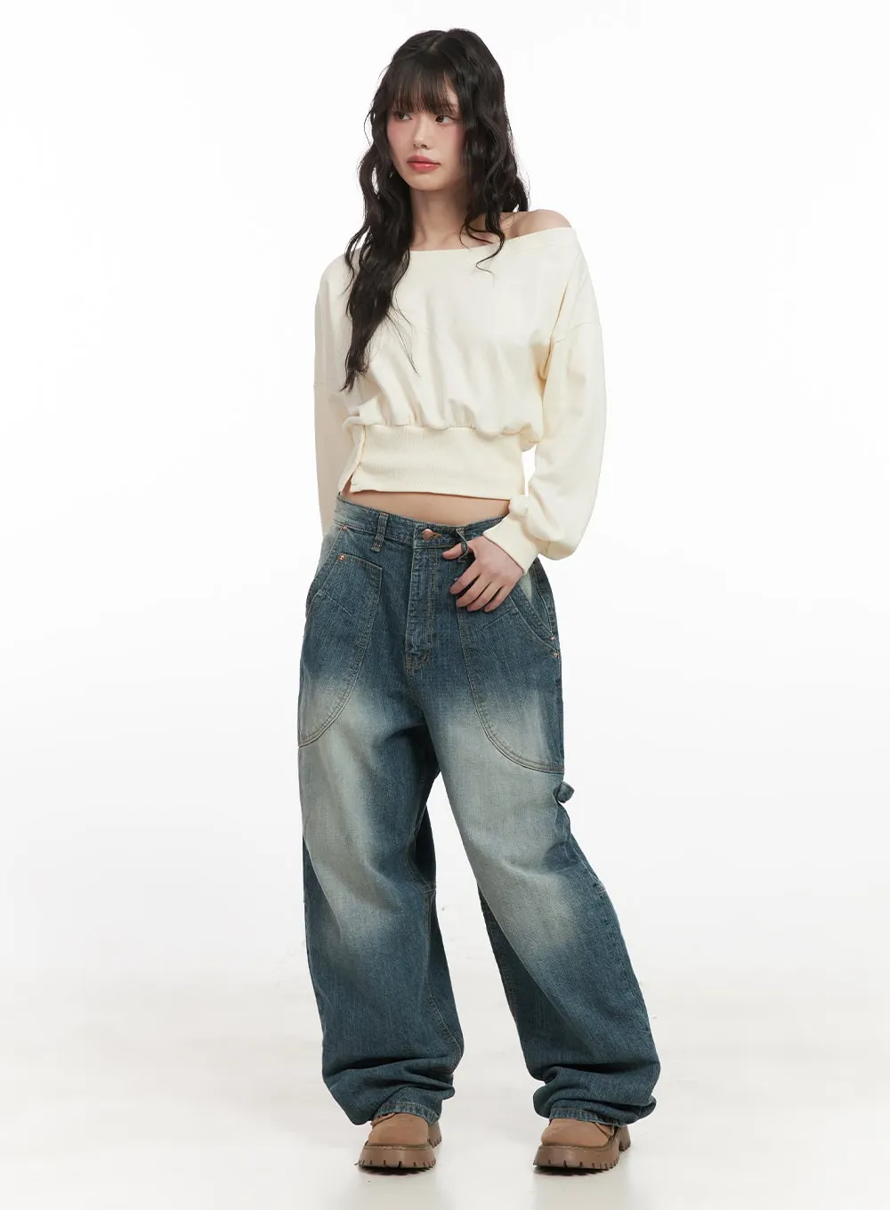 Cindy Pocket Baggy Jeans CJ524