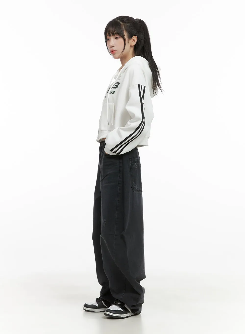 Cleo Dark Baggy Jeans CS403