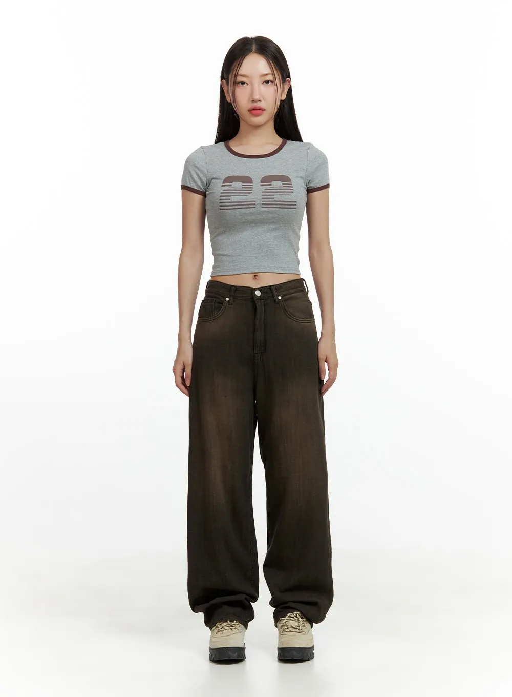 Dark Washed Baggy Jeans CU420