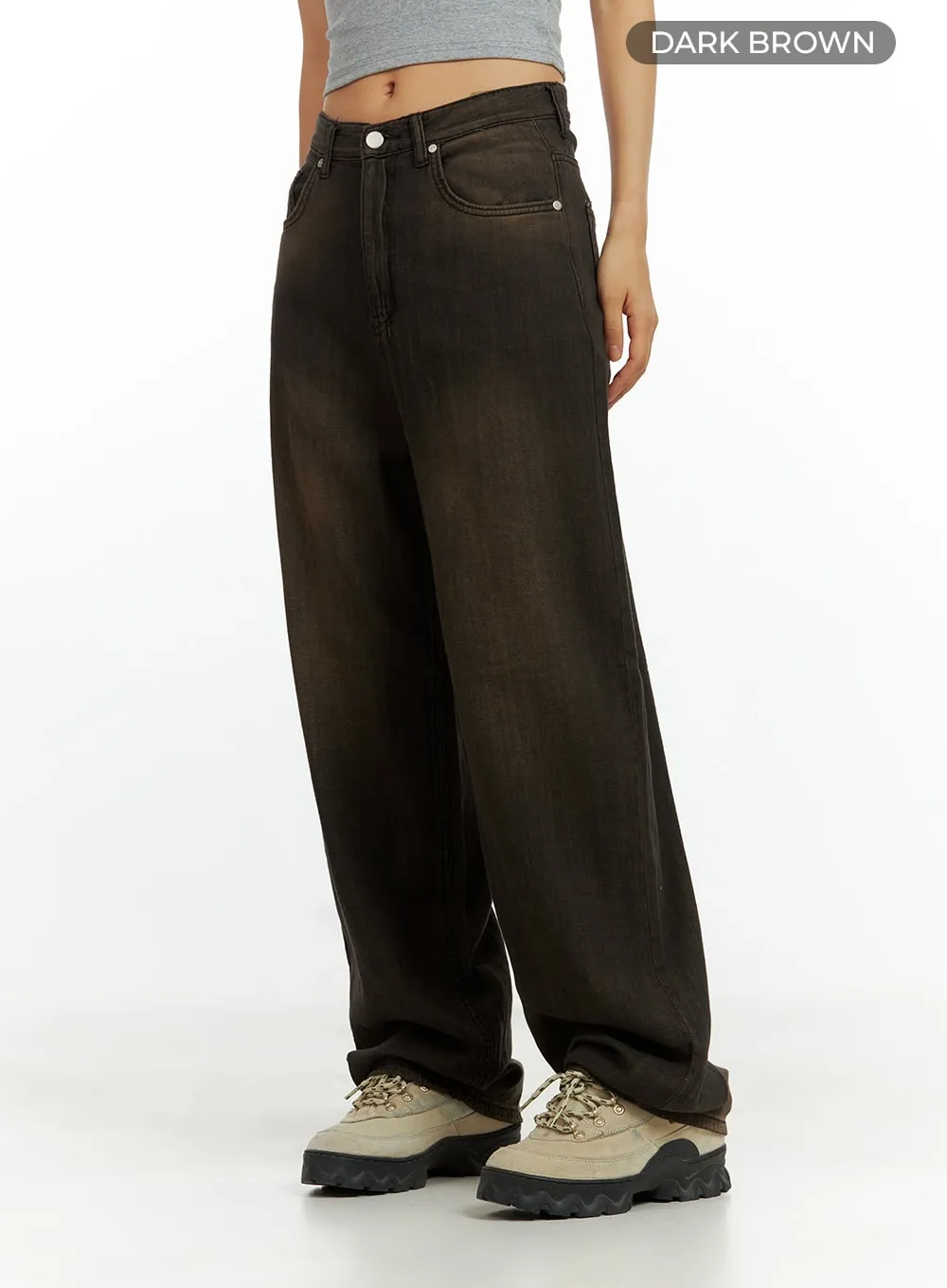 Dark Washed Baggy Jeans CU420