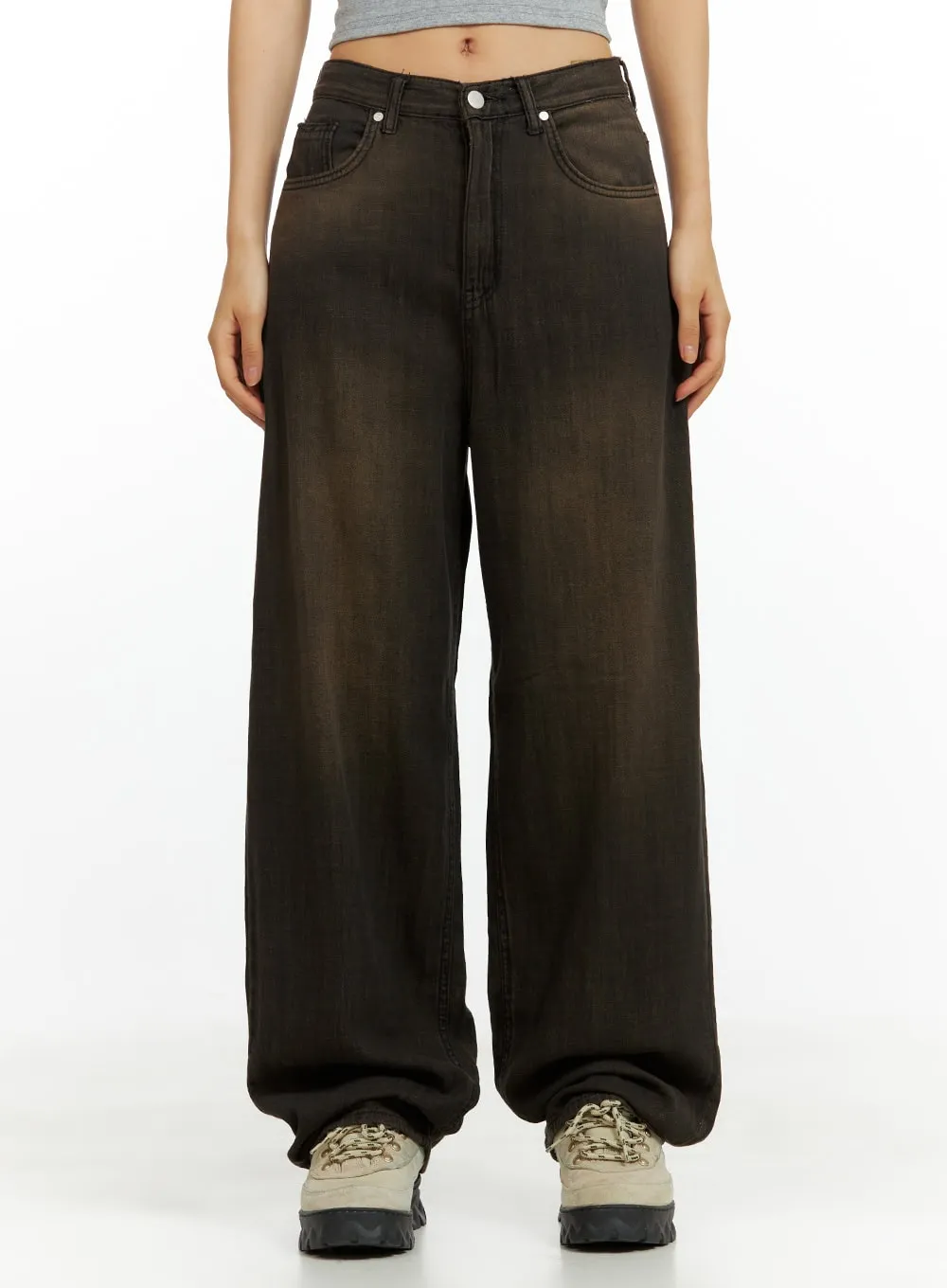 Dark Washed Baggy Jeans CU420