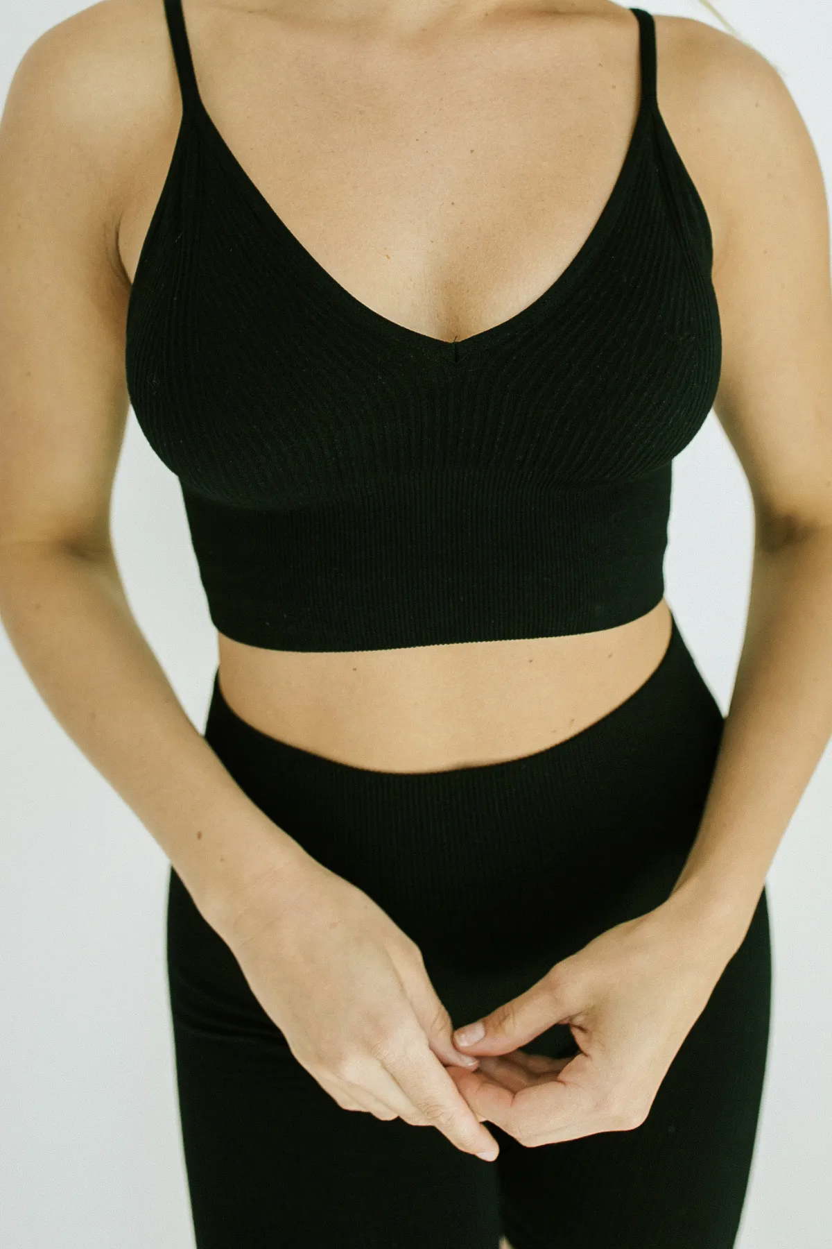 Dash Crop Top   Biker Short Set - Black
