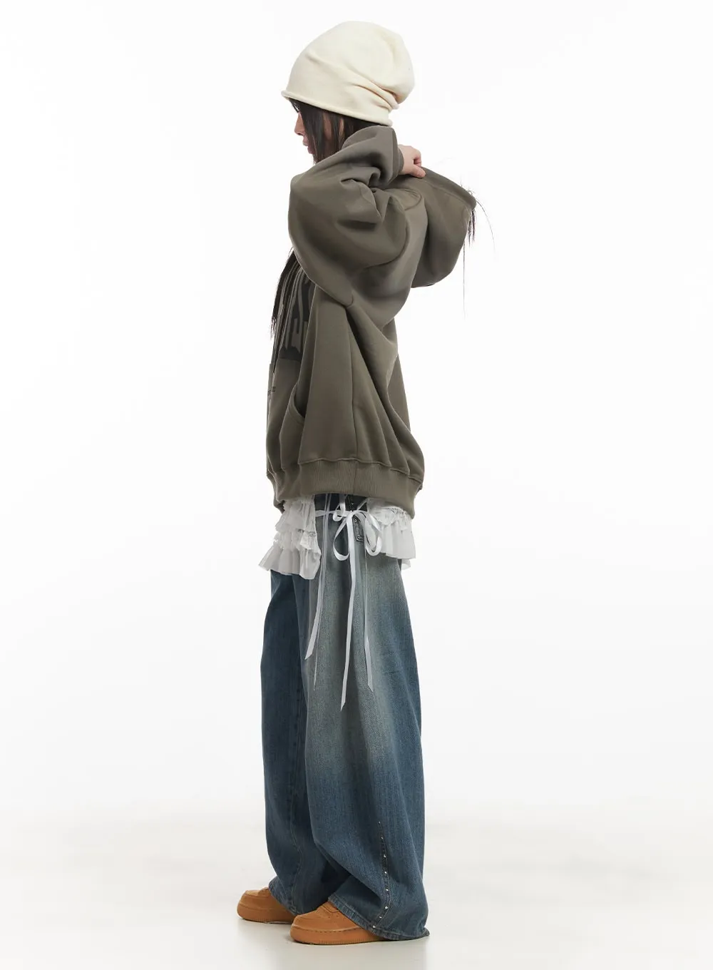 Dianne Studded Washed Baggy Jeans CF519
