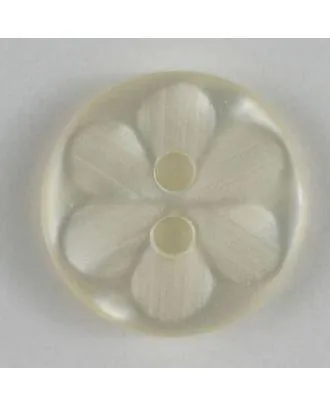 Dill - Etched Pearly Flower Button - 11mm