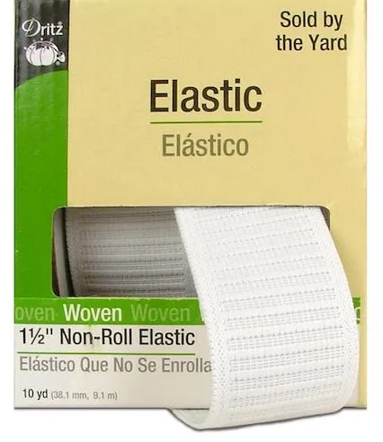 Dritz - 1 1/2" No-Roll Elastic - White
