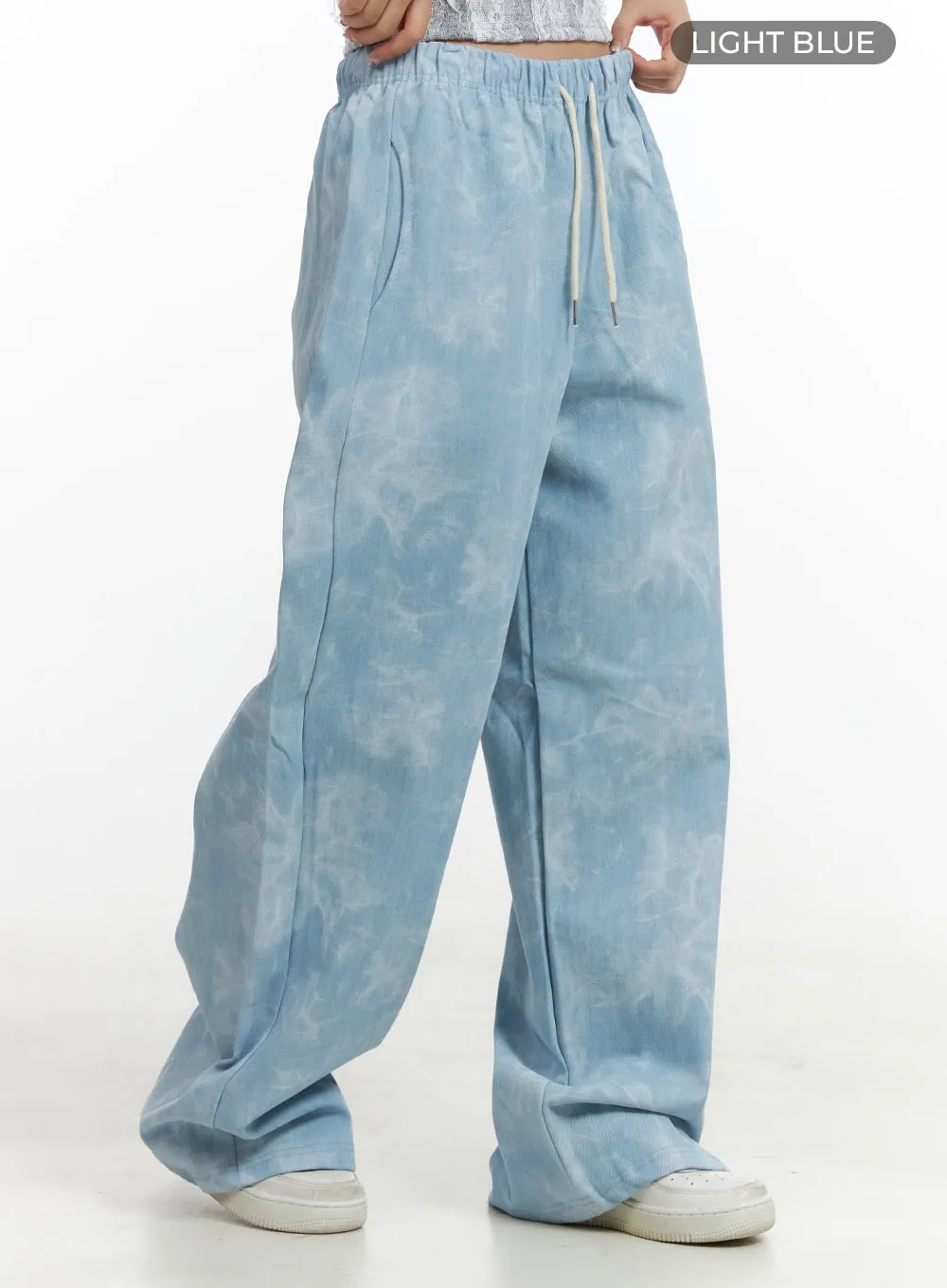 Dyed Banded Baggy Jeans OU403