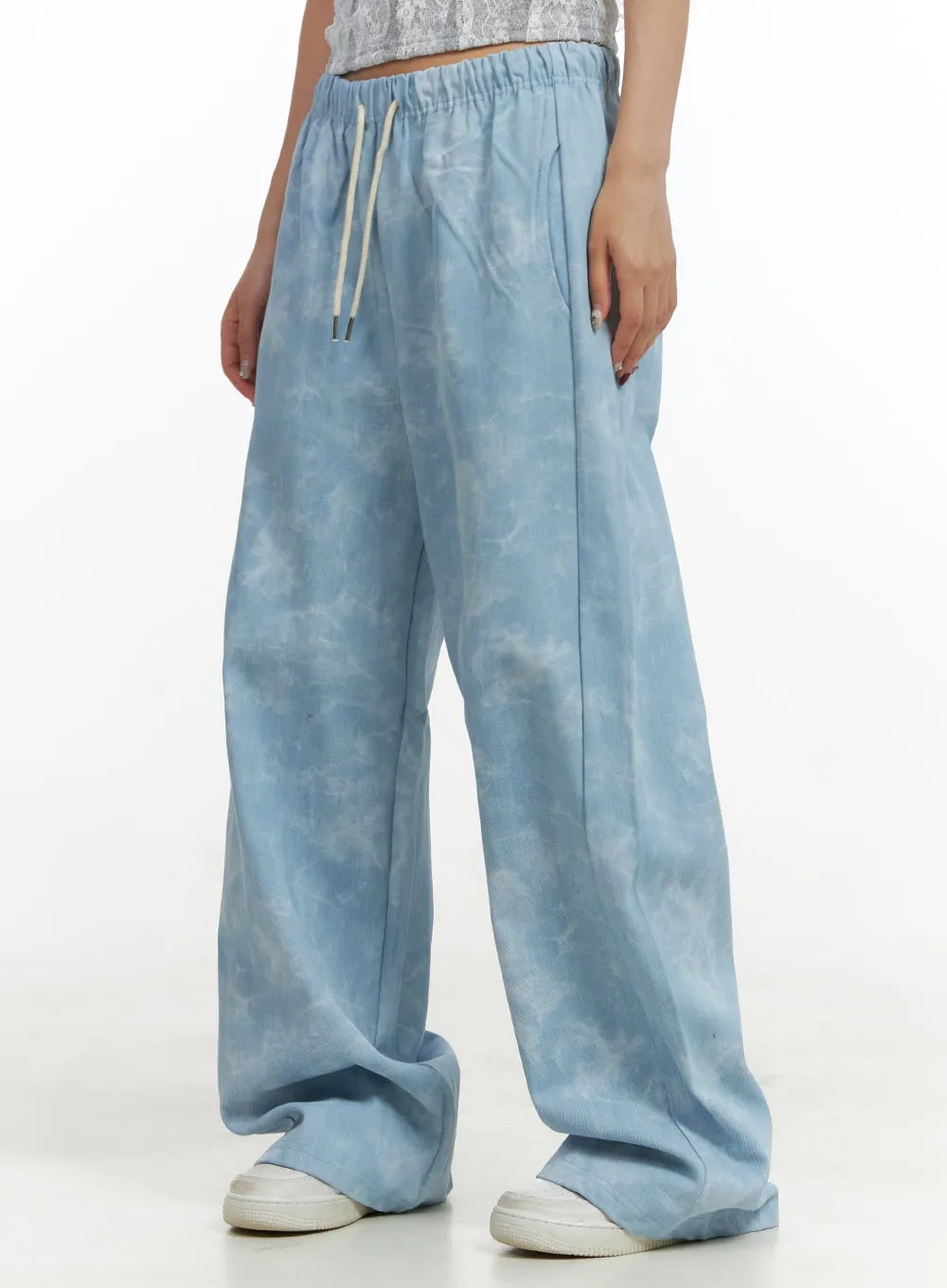 Dyed Banded Baggy Jeans OU403