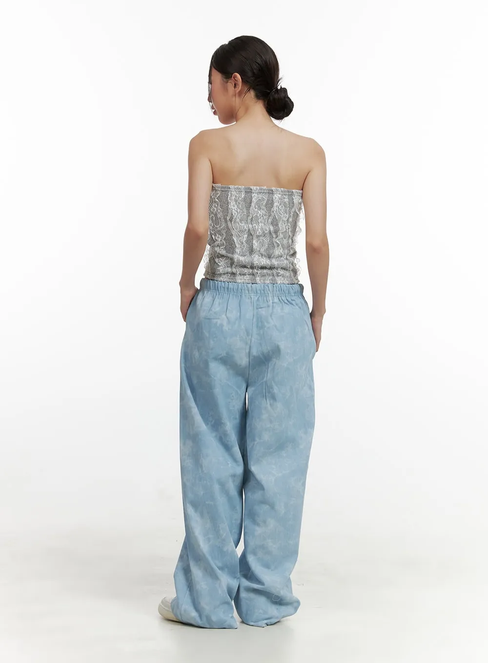 Dyed Banded Baggy Jeans OU403