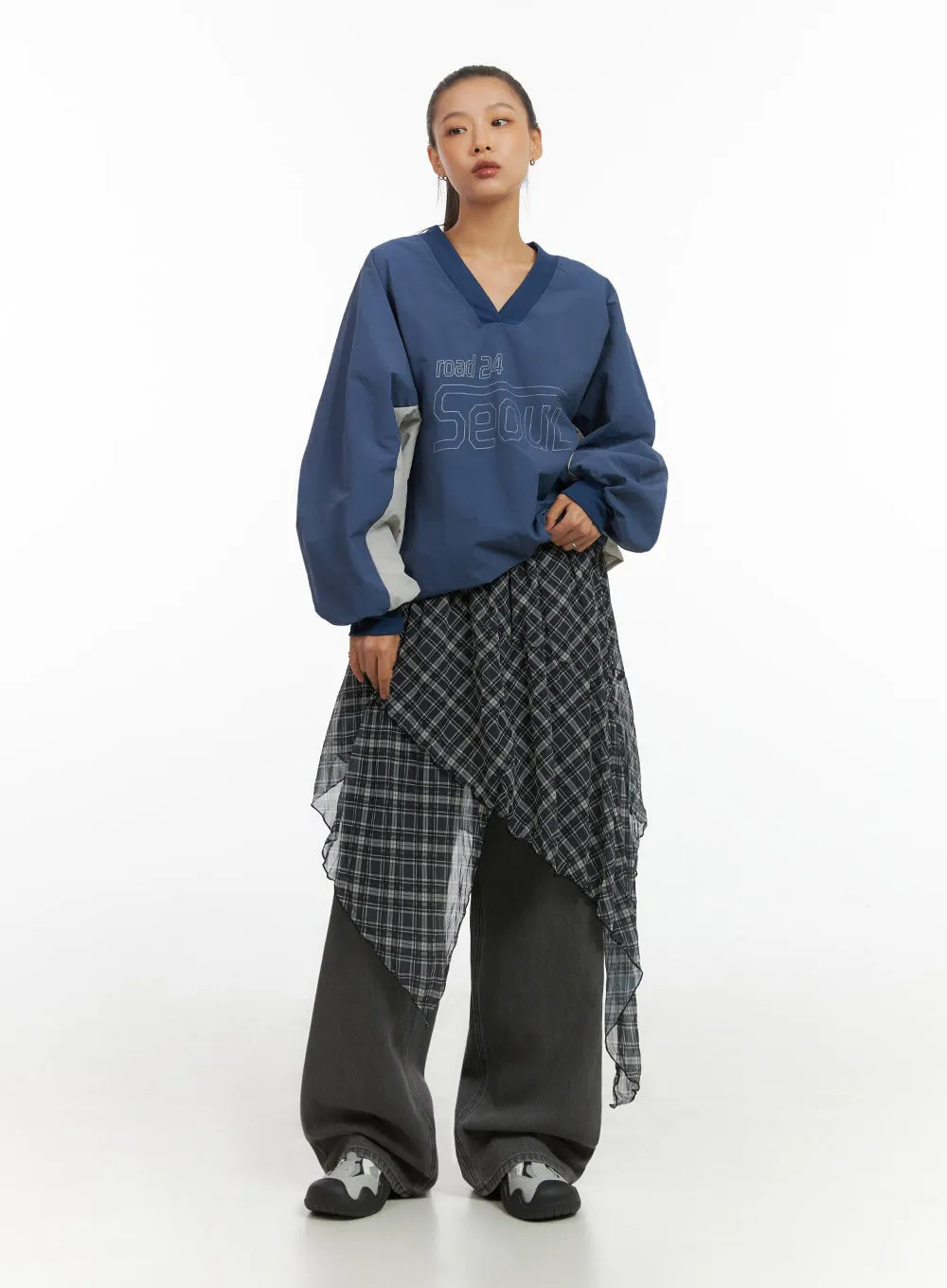 Emery Cotton Strap Baggy Jeans IO409