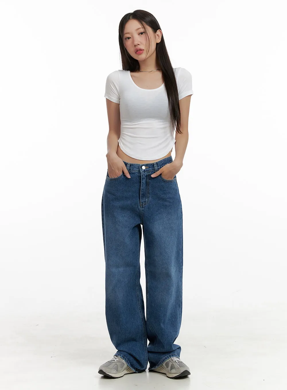 Eva Blue Washed Baggy Jeans CL431