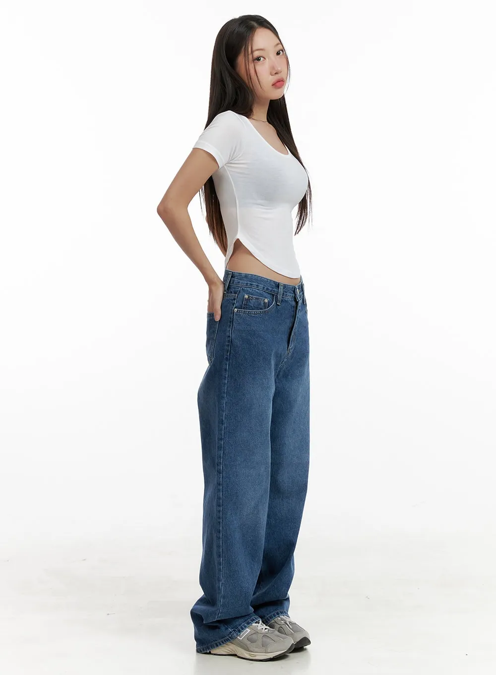 Eva Blue Washed Baggy Jeans CL431