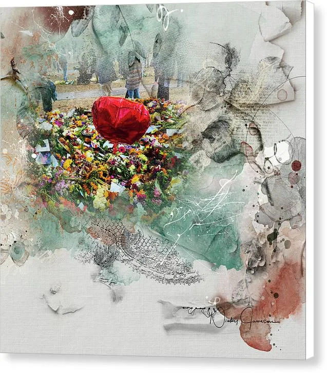 Floral Tributes in Green Park - Canvas Print
