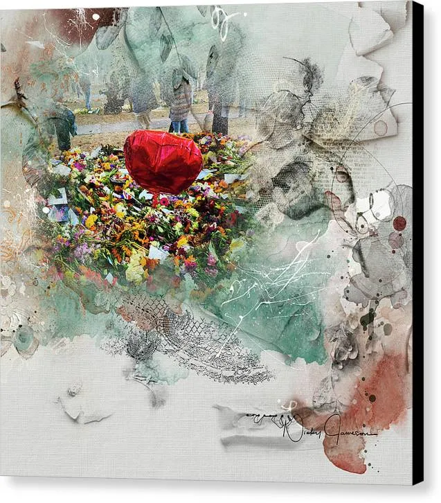 Floral Tributes in Green Park - Canvas Print