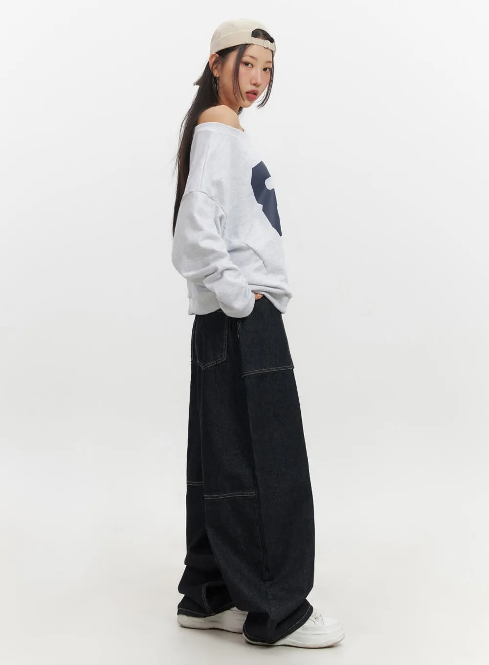 Kristine Stitched Baggy Jeans IF510