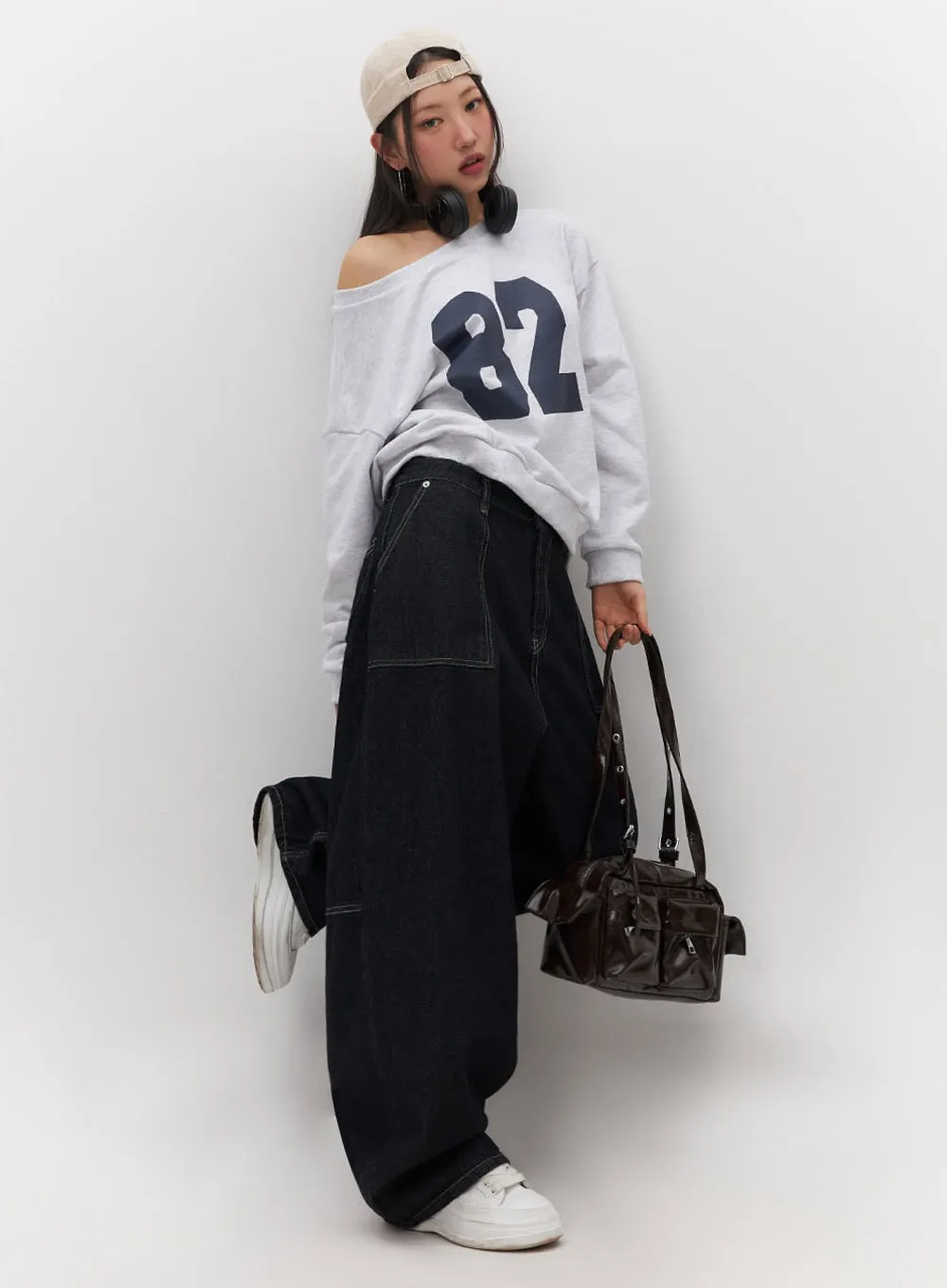 Kristine Stitched Baggy Jeans IF510