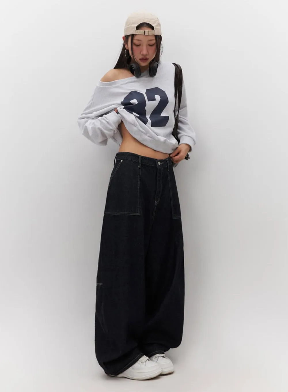 Kristine Stitched Baggy Jeans IF510