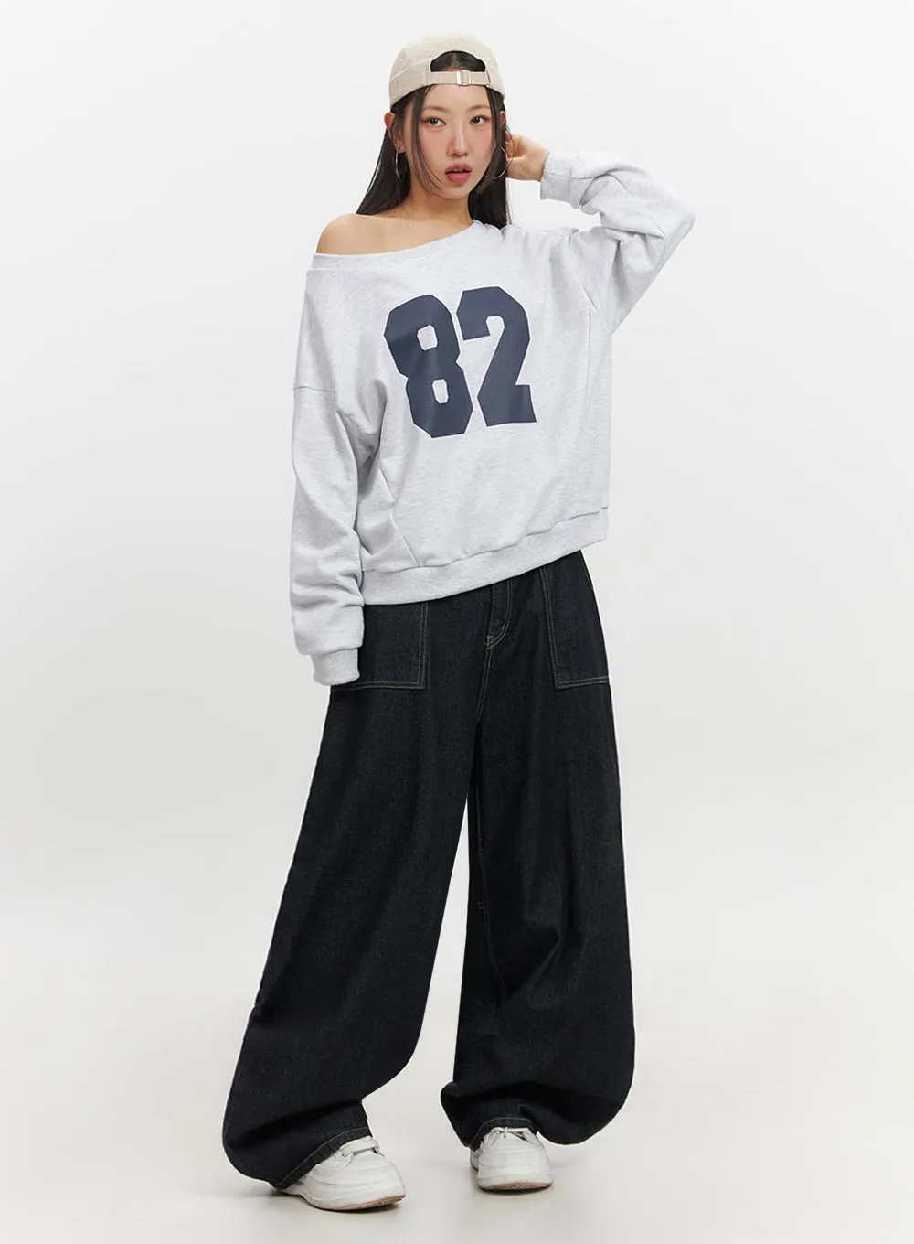 Kristine Stitched Baggy Jeans IF510