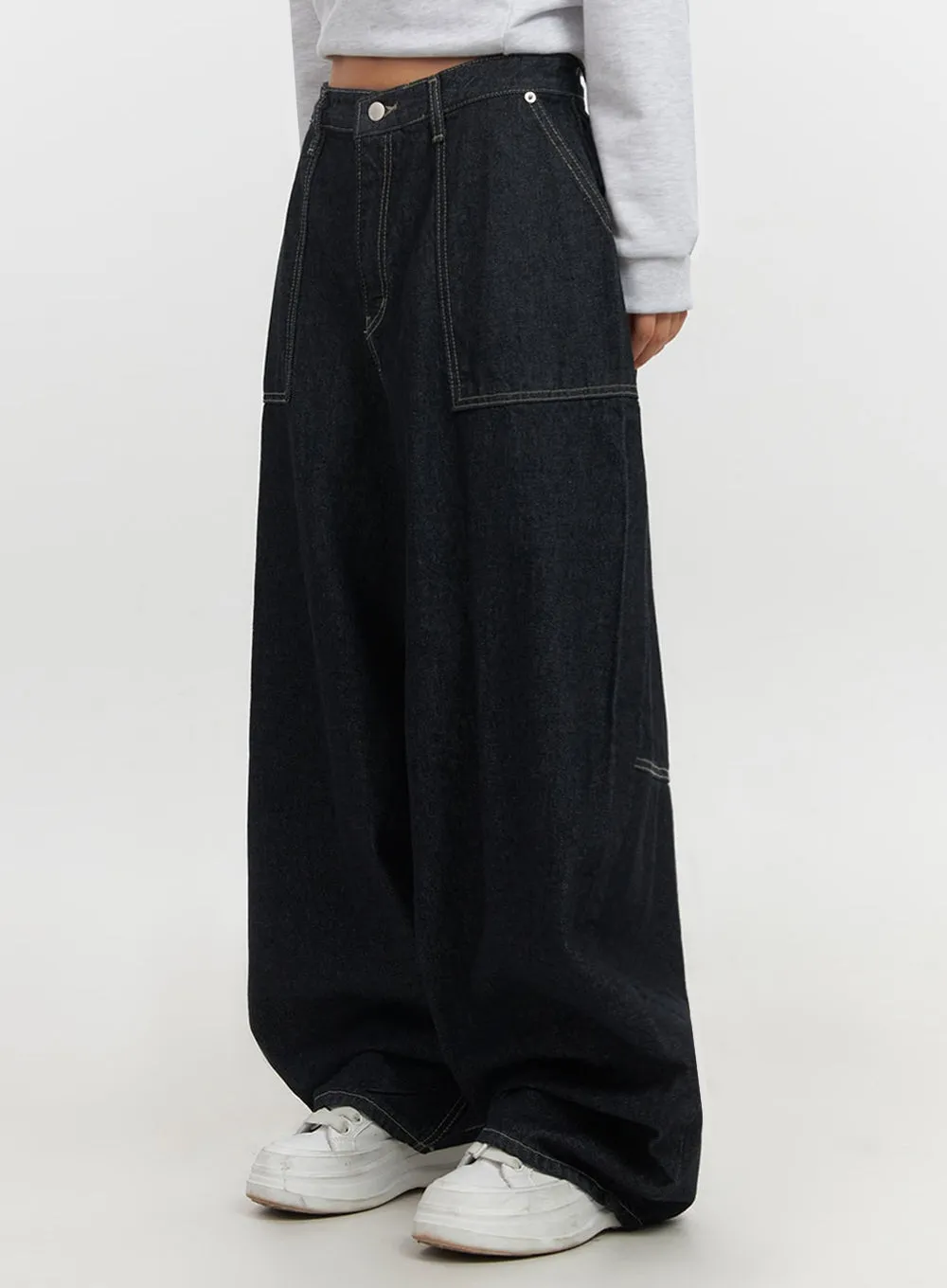 Kristine Stitched Baggy Jeans IF510