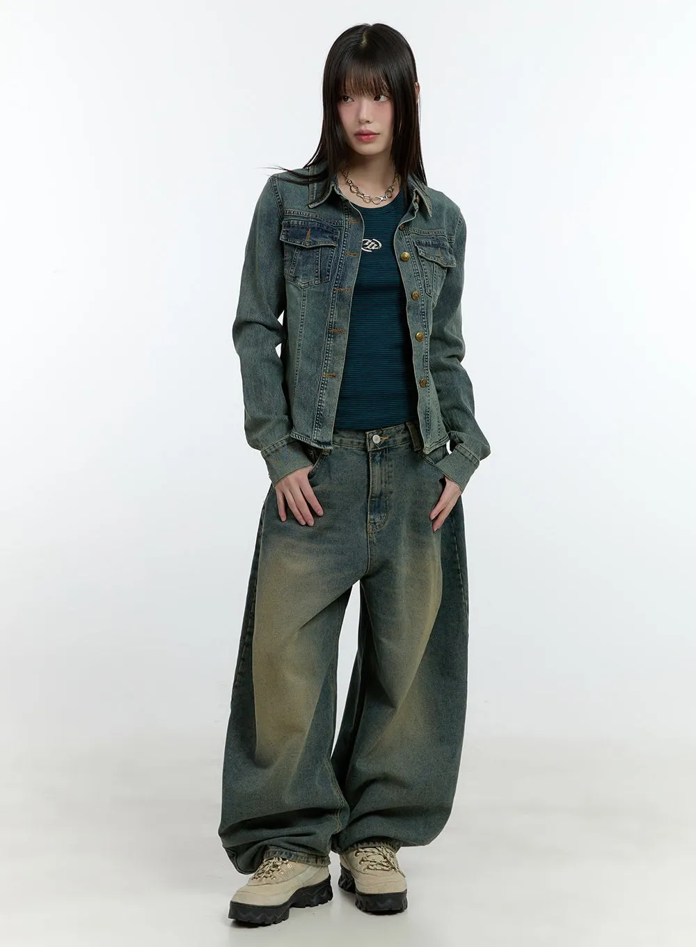 Malorie Washed Baggy Jeans CF506