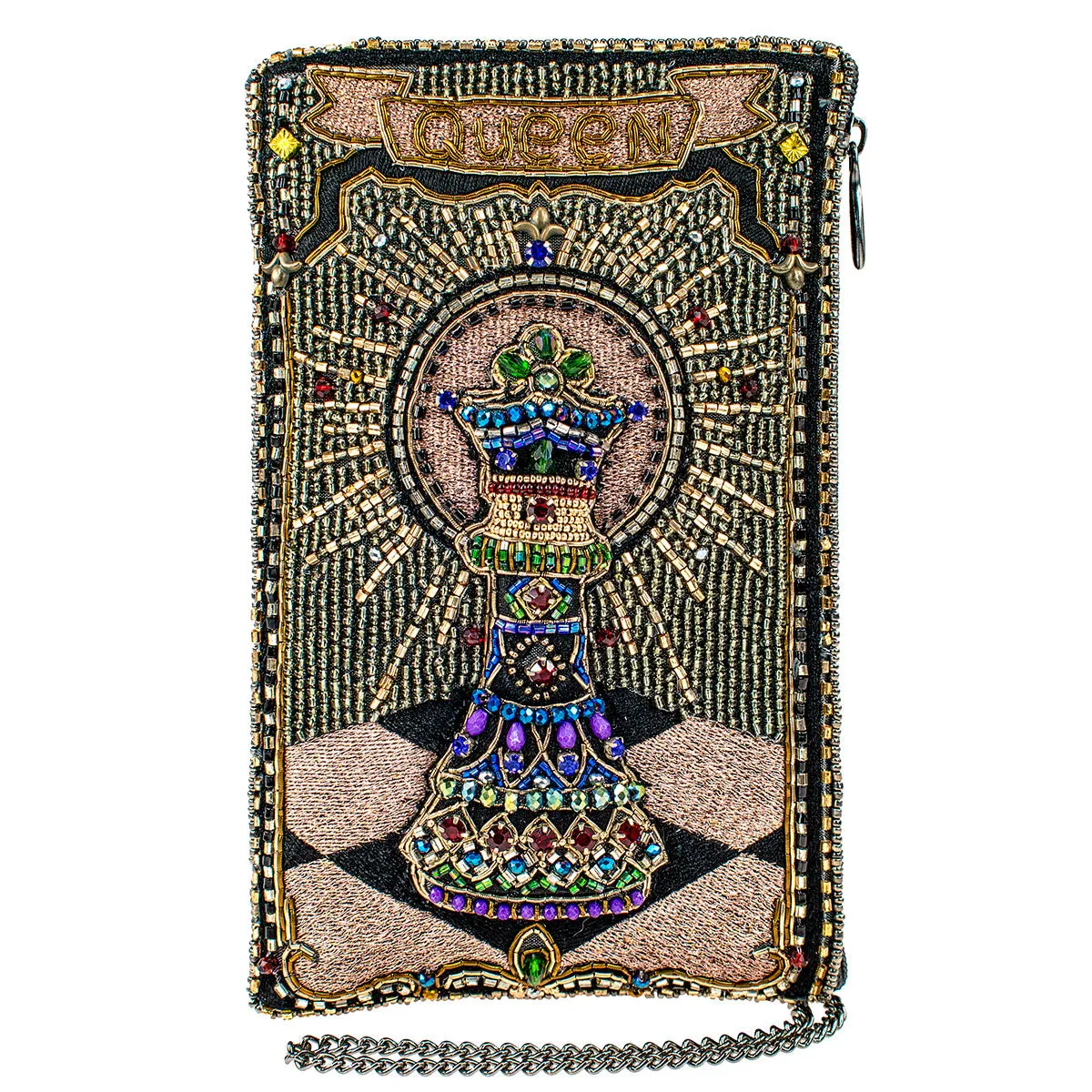 Mary Frances Your Move Crossbody Phone Bag Beaded Black Handbag Bag New