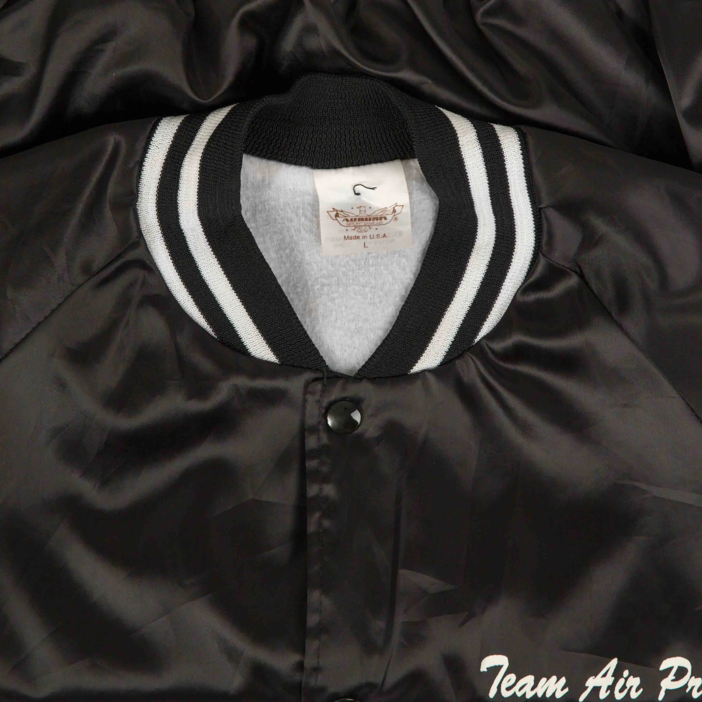 MEN'S VINTAGE 1990S TEAM AIR PRO NYLON VARSITY BOMBER JACKET - LARGE