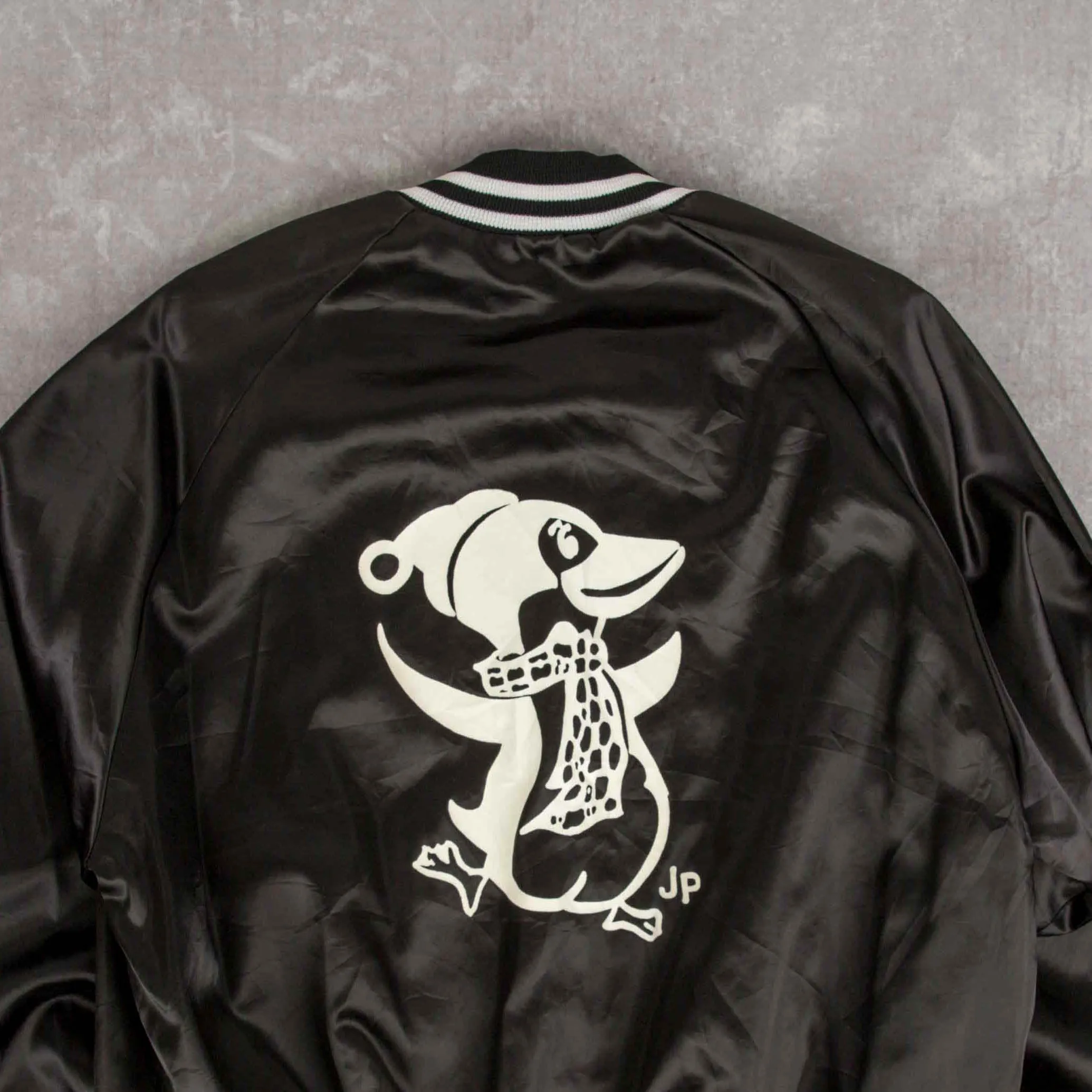 MEN'S VINTAGE 1990S TEAM AIR PRO NYLON VARSITY BOMBER JACKET - LARGE