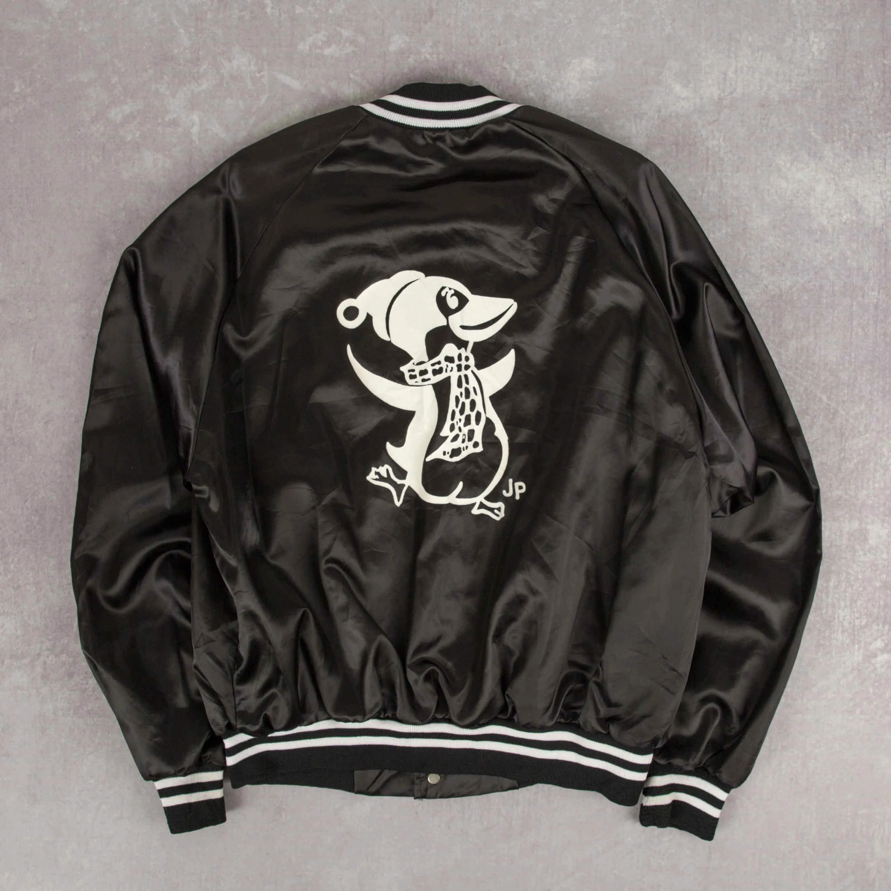 MEN'S VINTAGE 1990S TEAM AIR PRO NYLON VARSITY BOMBER JACKET - LARGE