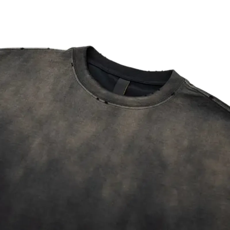 Oversized fit distressed short sleeve tee