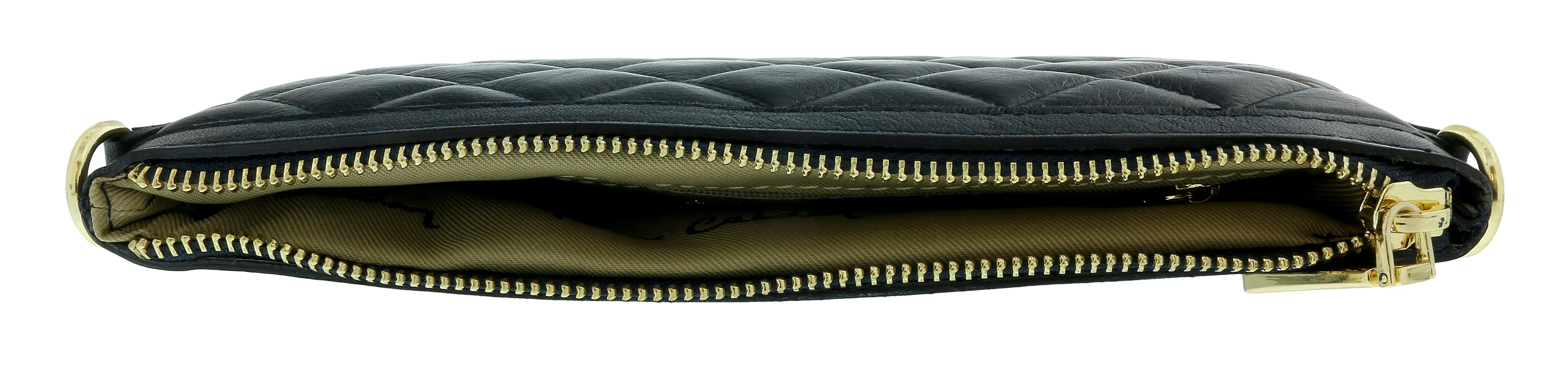 Pierre Cardin Navy Blue Leather Quilted Crossbody Bag