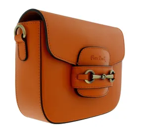 Pierre Cardin Orange Leather Medium Vintage Classic Square Shoulder Bag