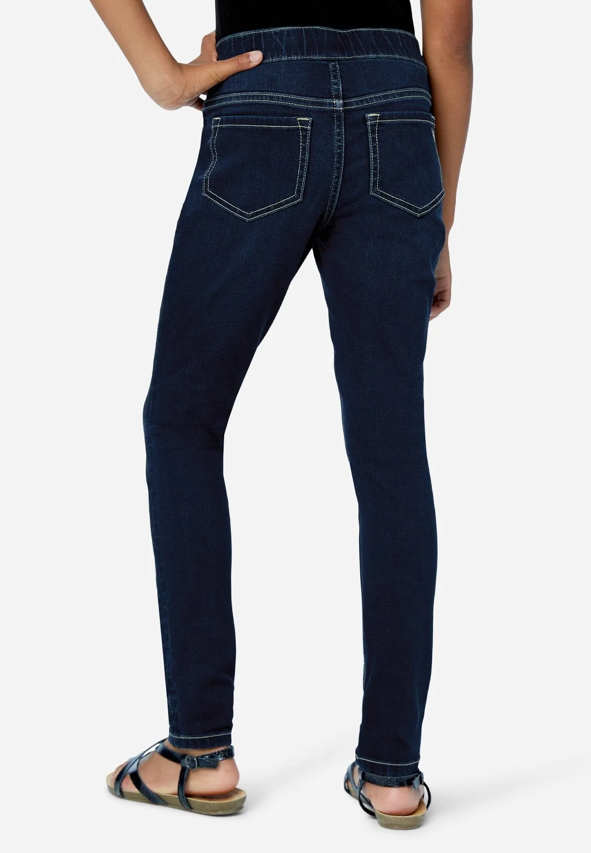 Sequin-Accent Heart Jean Leggings