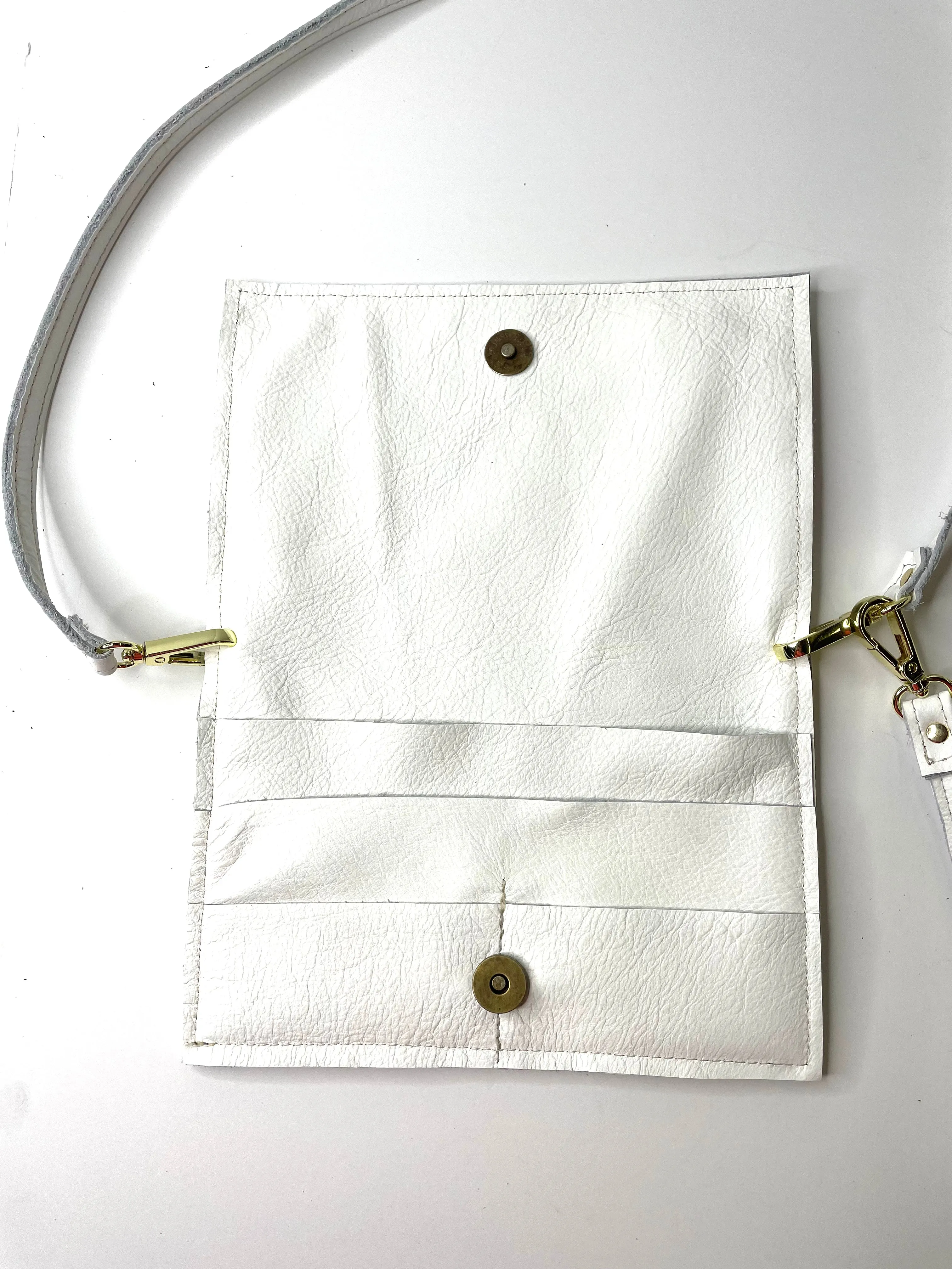 Small Crossbody Kaleidoscope white with pink, green, and gold
