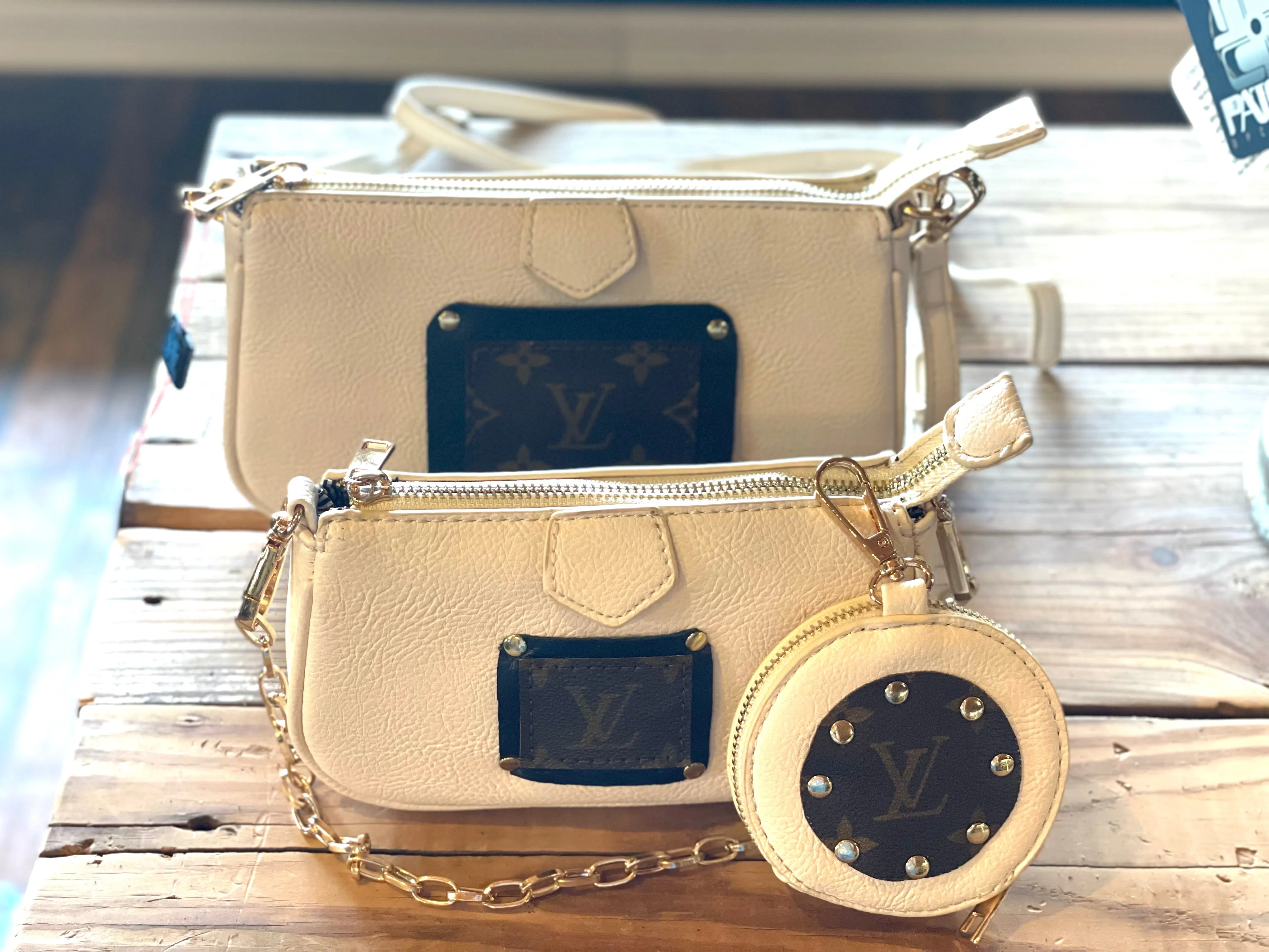 Sophie 3 tier handbag in White/cream