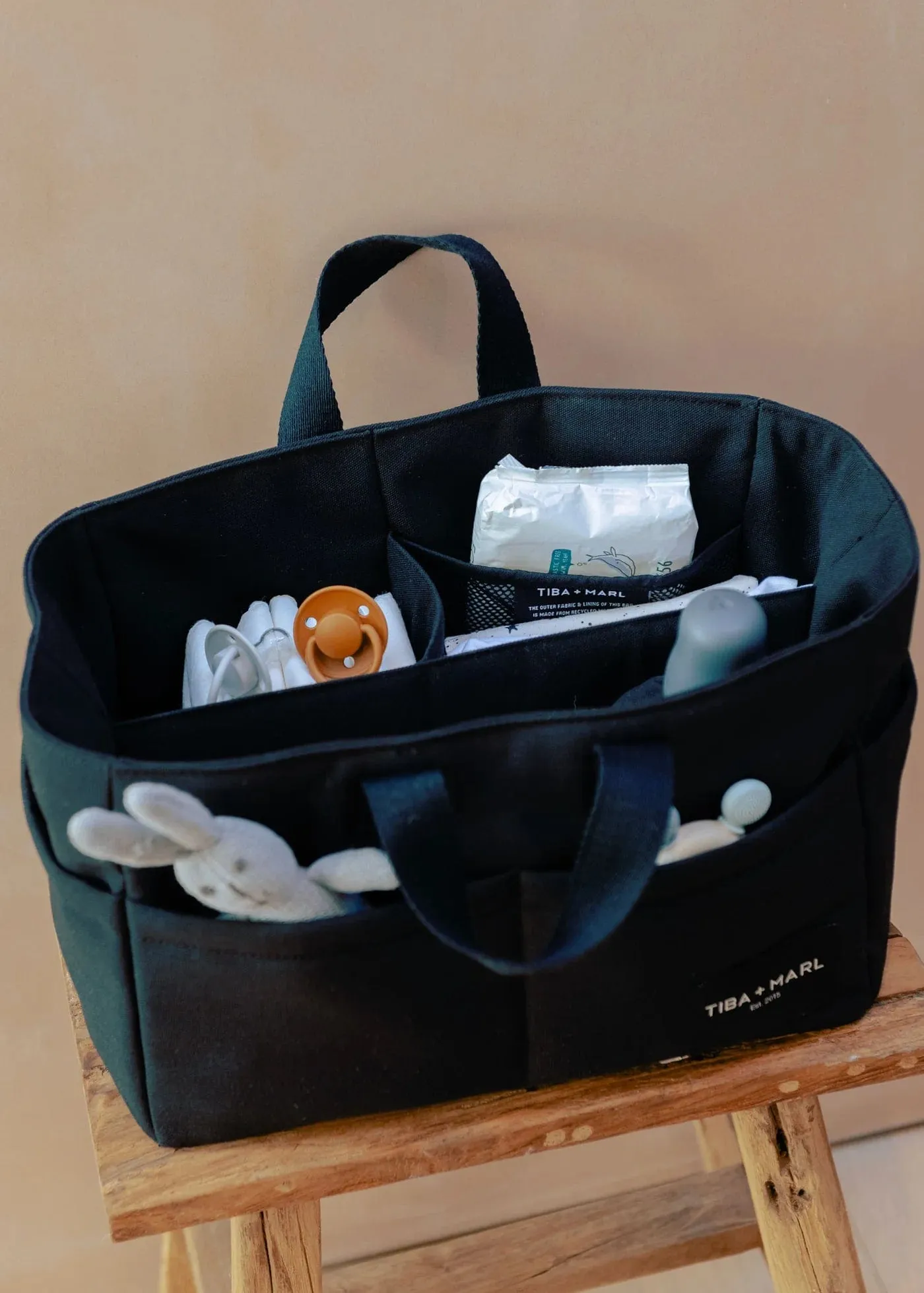 Tiba   Marl Baby The Canvas Organiser Caddy in Black (26cm)