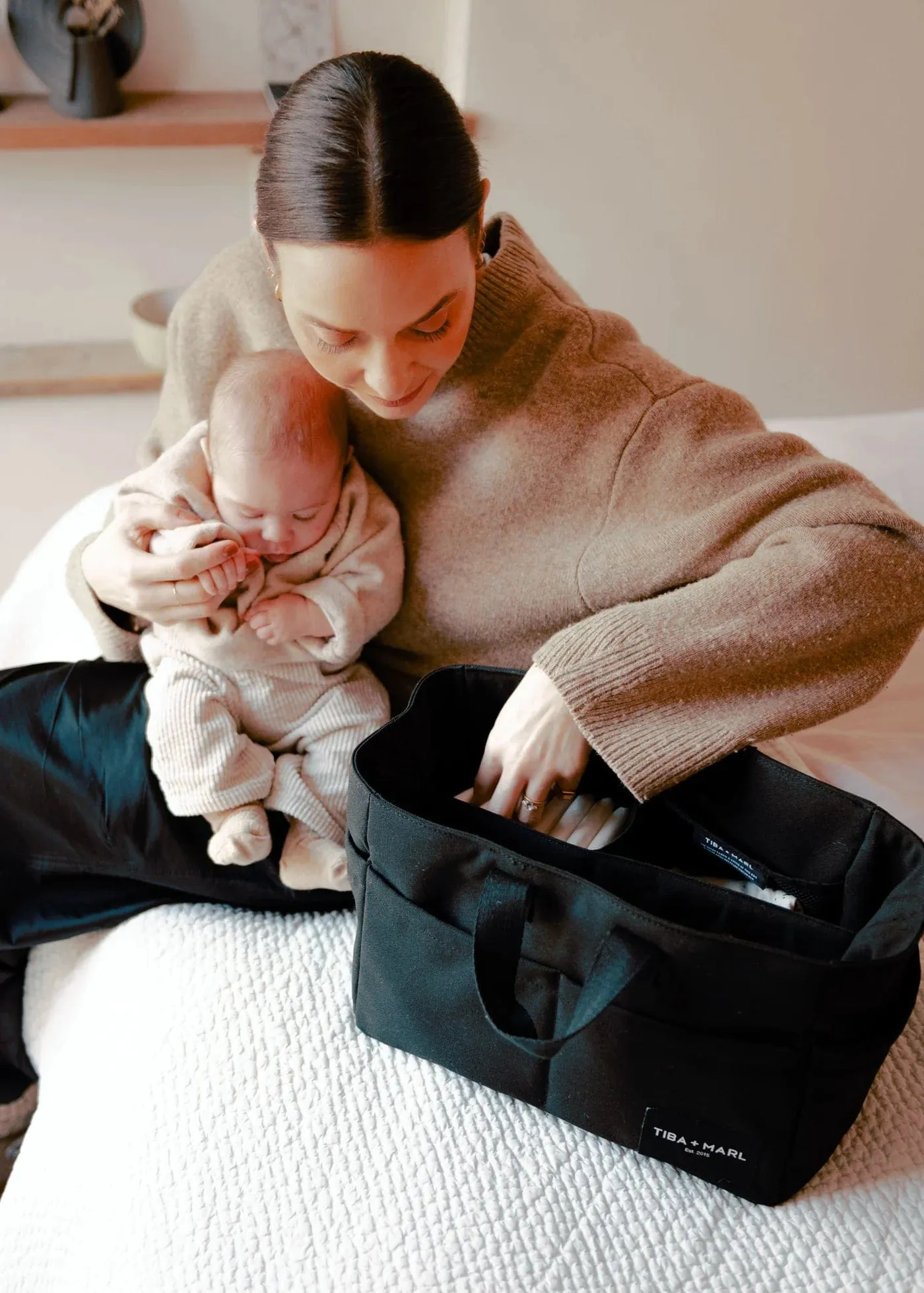 Tiba   Marl Baby The Canvas Organiser Caddy in Black (26cm)