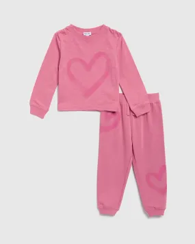 Toddler Girls Spray Heart Jogger Set