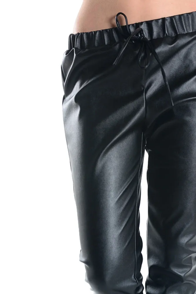 Women's Solid Polyurethane Jogger Pants