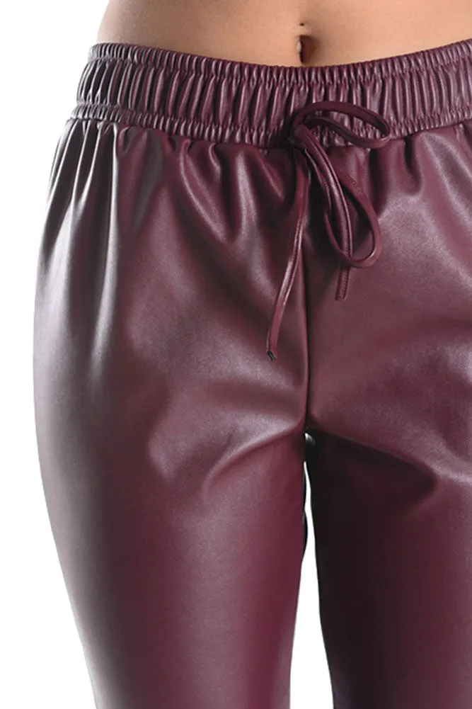 Women's Solid Polyurethane Jogger Pants
