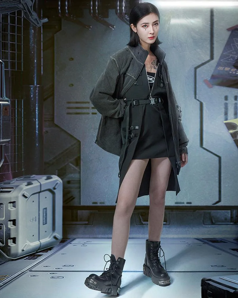 XIPHEVIL Cyberpunk Outfits Robotic Ares Unisex Zipper Hoodie