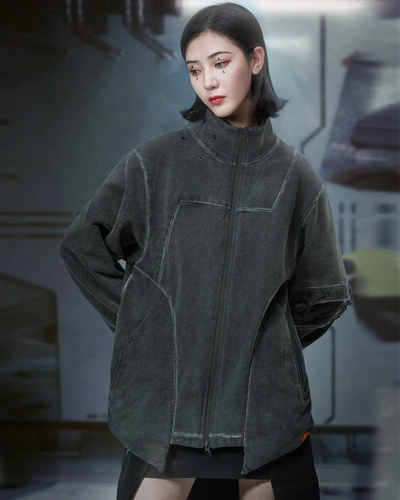 XIPHEVIL Cyberpunk Outfits Robotic Ares Unisex Zipper Hoodie