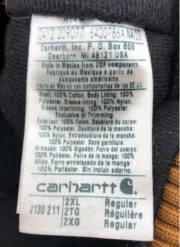 Y2K 2000s Carhartt Men's Brown J130-211 Cotton Bomber Jacket - Size 2XL